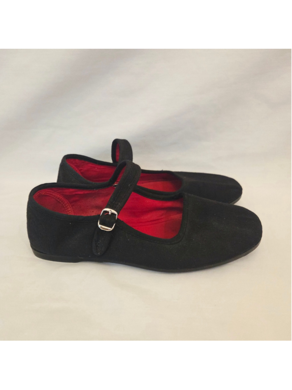 Women's On Your Feet Black and Red Mary Jane Flats